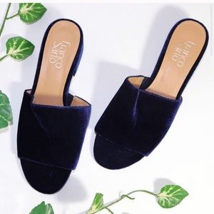 Franco sarto blue velvet tempest slip on